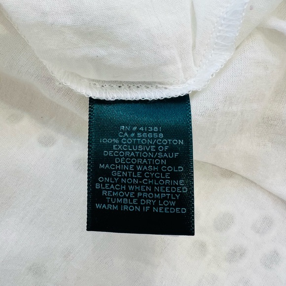 Ralph Lauren White Eyelet Tie-Neck Peasant Tunic - Picture 3 of 4